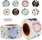 1000Pcs 1 Inch Floral Thank You Stickers Labels Roll Decorative Sealing Sticker
